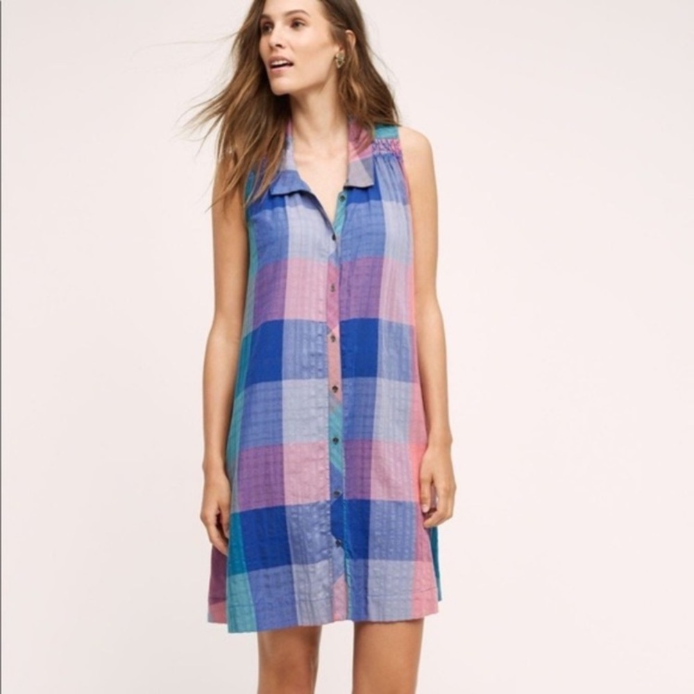 Anthropologie Holding Horses Plaid Dress